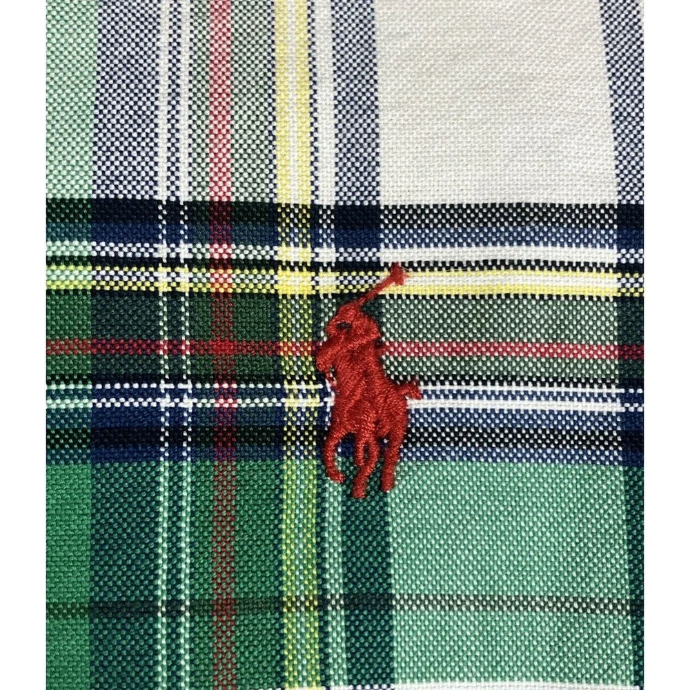 Polo Ralph Lauren 100% Cotton Green Plaid Button Down Shirt Men's XL‎